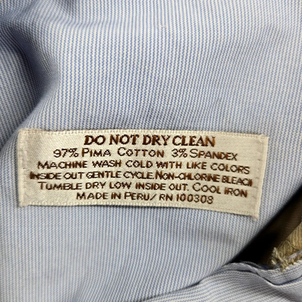 Peter Millar Pants Mens 38 Tan Chino Flat Front Pima‎ Cotton Golf Mid Rise